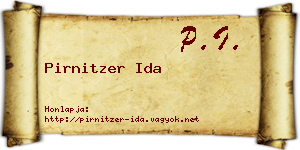 Pirnitzer Ida névjegykártya