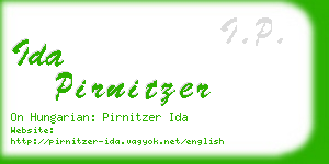 ida pirnitzer business card